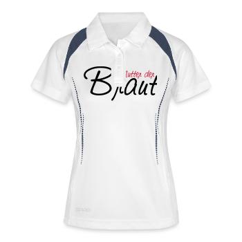 mutter_der_braut - Frauen Polo atmungsaktiv - Weiß/Navy - Vorne