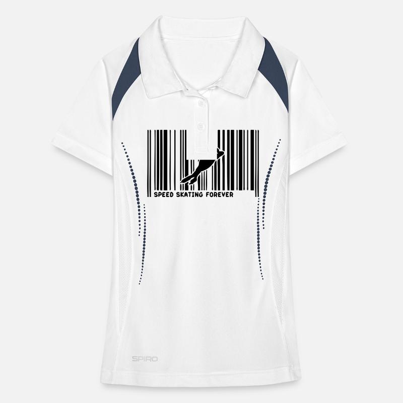 code barre speed skating skateur2 Polo respirant Femme
