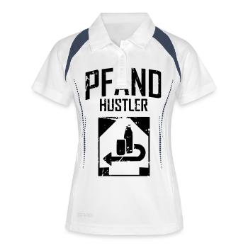 Engagement Hustler - Polo respirant Femme - blanc/marine - Devant