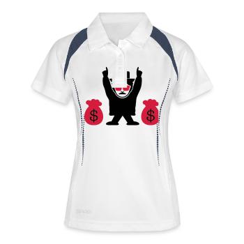 party_thief_f2 - Polo respirant Femme - blanc/marine - Devant