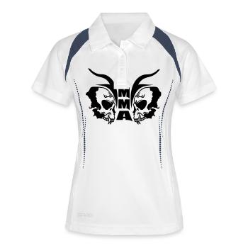 MMA Tribal Bonehead - Frauen Polo atmungsaktiv - Weiß/Navy - Vorne