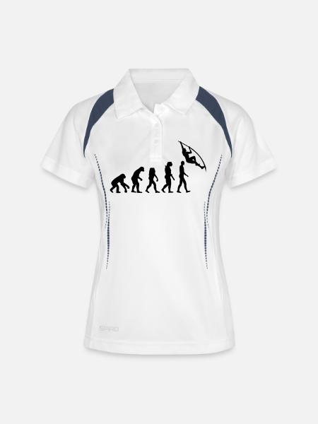 Saut à la perche - Polo respirant Femme - blanc/marine