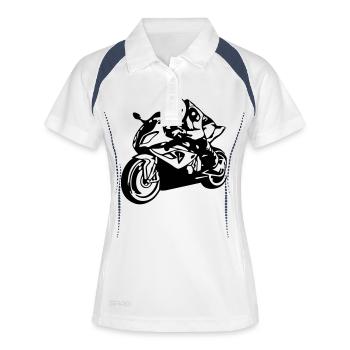 Superbike HP4 - Frauen Polo atmungsaktiv - Weiß/Navy - Vorne