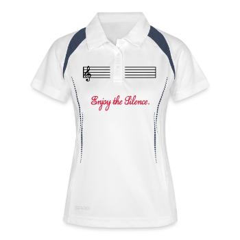 enjoy the silence - Women's Polo breathable - white/navy - Front