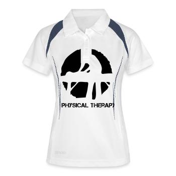 Physical Therapie / Physiotherapie - Frauen Polo atmungsaktiv - Weiß/Navy - Vorne