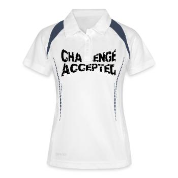 Refroidisseur Stempel Challenge Accepted - Polo respirant Femme - blanc/marine - Devant