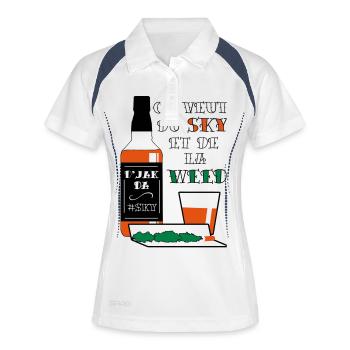 djack_weed - Polo respirant Femme - blanc/marine - Devant