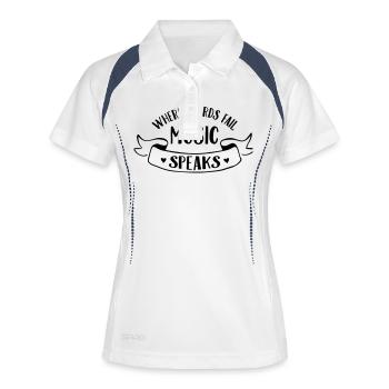 Where Words Fail Music Speaks - Frauen Polo atmungsaktiv - Weiß/Navy - Vorne