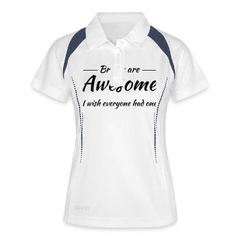 Brains are awesome! I wish everyone had one - Polo respirant Femme - blanc/marine - Devant