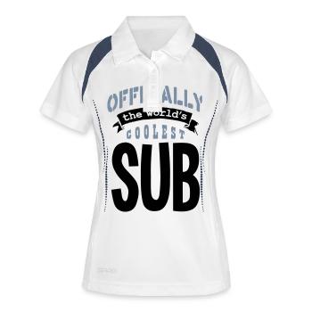 sous officiellement les mondes copie la plus cool - Polo respirant Femme - blanc/marine - Devant