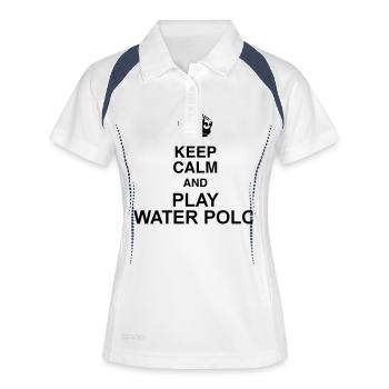 Wasserball / Waterpolo / Water Polo / Sport - Frauen Polo atmungsaktiv - Weiß/Navy - Vorne