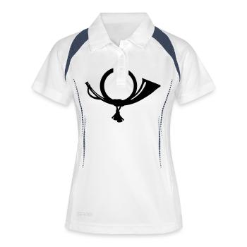 post horn - Women's Polo breathable - white/navy - Front