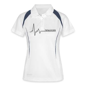 herzschlag fliesenleger - Frauen Polo atmungsaktiv - Weiß/Navy - Vorne