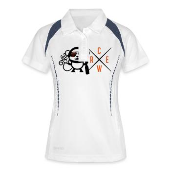monkey crew - Frauen Polo atmungsaktiv - Weiß/Navy - Vorne