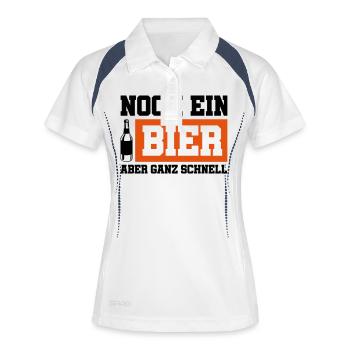 noch ein bier schnell - Frauen Polo atmungsaktiv - Weiß/Navy - Vorne