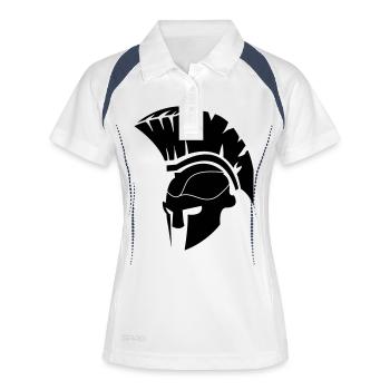 spartan - Frauen Polo atmungsaktiv - Weiß/Navy - Vorne