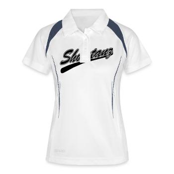 Showtanz - Frauen Polo atmungsaktiv - Weiß/Navy - Vorne