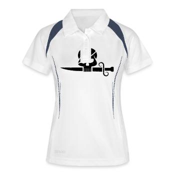 Pirates, Skulls, Bones, Vintage, Birthday, Gifts - Frauen Polo atmungsaktiv - Weiß/Navy - Vorne