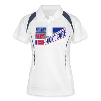 Breaking news don't care - Frauen Polo atmungsaktiv - Weiß/Navy - Vorne