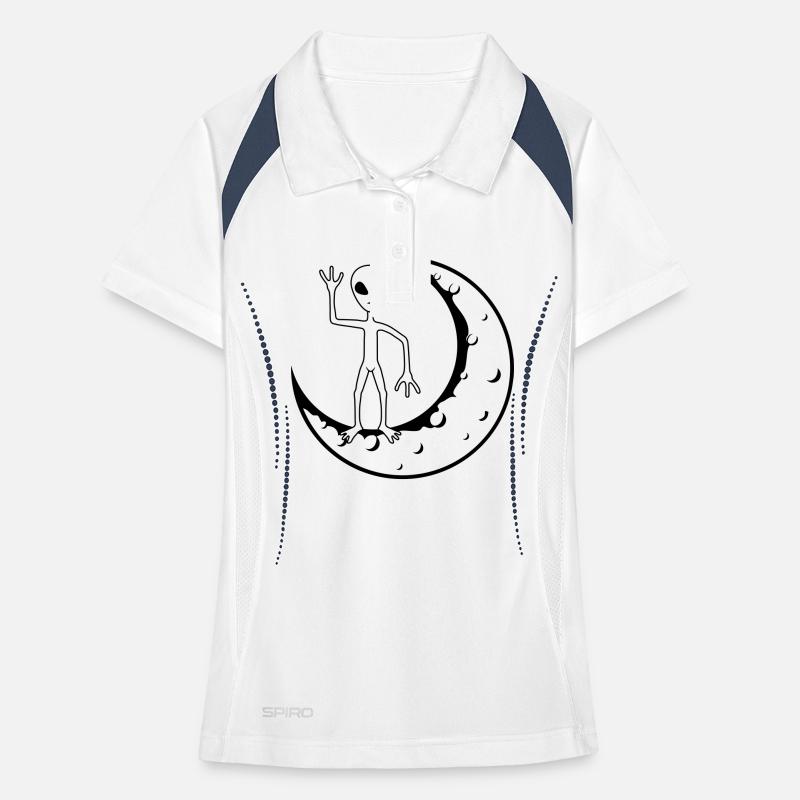 Standing Moon Alien beckons Women's Polo breathable