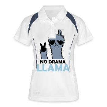 Citation No Drama Lama - Polo respirant Femme - blanc/marine - Devant