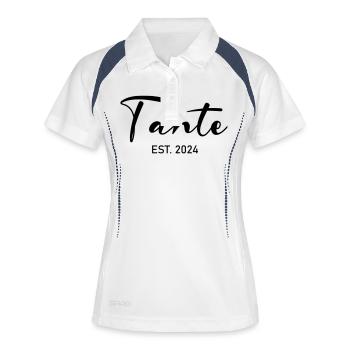 Tante - Frauen Polo atmungsaktiv - Weiß/Navy - Vorne