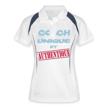 COACH UNIQUE - Polo respirant Femme - blanc/marine - Devant