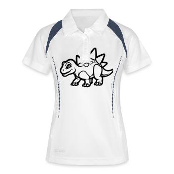 Bande dessinée de dinosaures - Polo respirant Femme - blanc/marine - Devant
