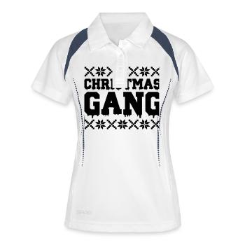 Christmas Gang - Frauen Polo atmungsaktiv - Weiß/Navy - Vorne