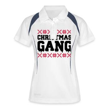 Christmas Gang - Frauen Polo atmungsaktiv - Weiß/Navy - Vorne