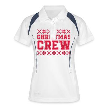 christmas crew - Frauen Polo atmungsaktiv - Weiß/Navy - Vorne