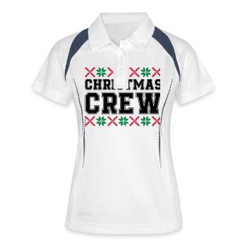 christmas crew weihnachten - Frauen Polo atmungsaktiv - Weiß/Navy - Vorne