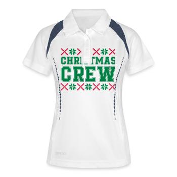 christmas crew weihnachten - Frauen Polo atmungsaktiv - Weiß/Navy - Vorne