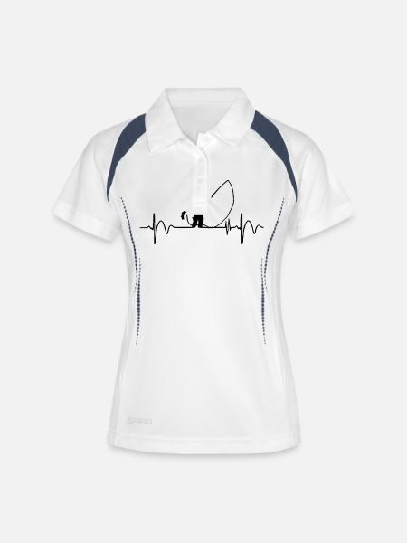 la vie de pêche - Polo respirant Femme - blanc/marine