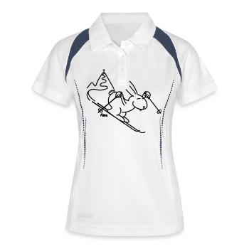 Skihase - Women's Polo breathable - white/navy - Front