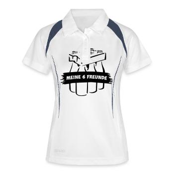 Freunde - Frauen Polo atmungsaktiv - Weiß/Navy - Vorne