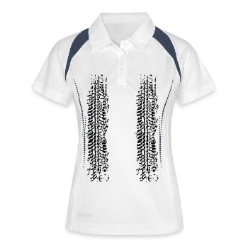 Reifen - Frauen Polo atmungsaktiv - Weiß/Navy - Vorne