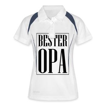 Bester Opa Spruch - Frauen Polo atmungsaktiv - Weiß/Navy - Vorne