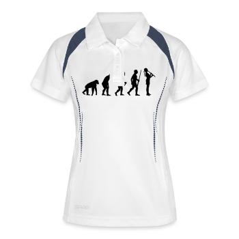 Évolution de la flûte féminine - Polo respirant Femme - blanc/marine - Devant