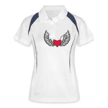 Coeur et ailes - Polo respirant Femme - blanc/marine - Devant