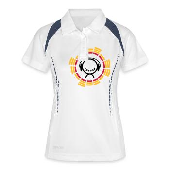 equalizer - Frauen Polo atmungsaktiv - Weiß/Navy - Vorne