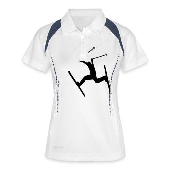 ski - Frauen Polo atmungsaktiv - Weiß/Navy - Vorne