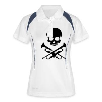 Trumpeter skull - Frauen Polo atmungsaktiv - Weiß/Navy - Vorne