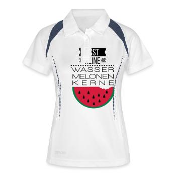 wassermelone - Frauen Polo atmungsaktiv - Weiß/Navy - Vorne