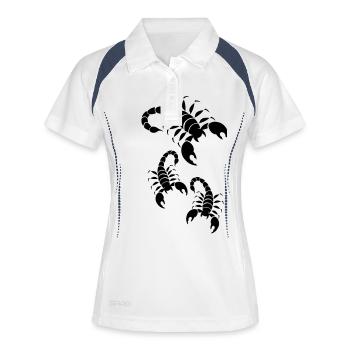 skorpion - Frauen Polo atmungsaktiv - Weiß/Navy - Vorne