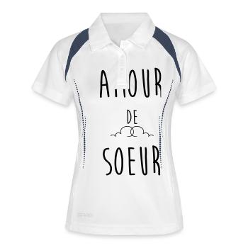 AMOUR DE SOEUR - Polo respirant Femme - blanc/marine - Devant
