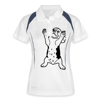 Dancing dog, gift for dog lovers - Women's Polo breathable - white/navy - Front