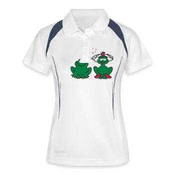 Wedding - JGA - Bride - Pair - Frog Couple - 3C - Women's Polo breathable - white/navy - Front