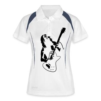 Hard Rock Musik Tribal - Frauen Polo atmungsaktiv - Weiß/Navy - Vorne