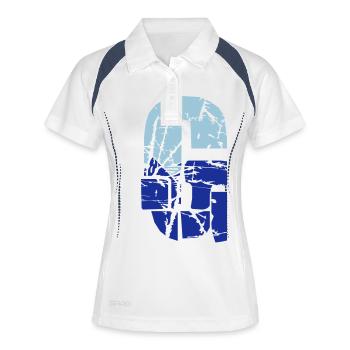 Lettre G - Polo respirant Femme - blanc/marine - Devant